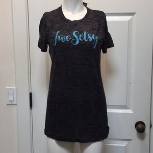 Love All Burnout Tennis Top “Two Setsy,” NWT!